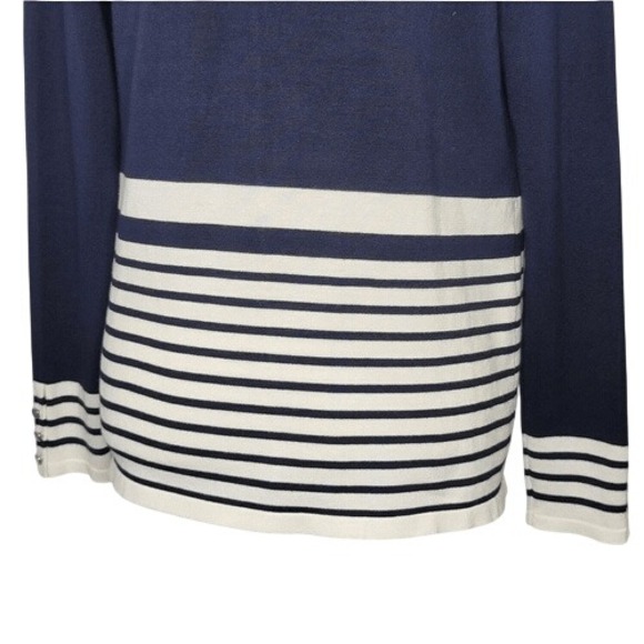 Roz & Ali Blue & White Long Sleeve Cardigan - Picture 9 of 12